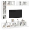vidaXL Set de mueble para TV de 8 piezas madera contrachapada blanco