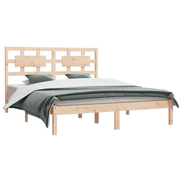 vidaXL Estructura de cama sin colchón madera de pino blanco 150x200 cm