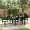 vidaXL Conjunto de Comedor de Jard&iacute;n 7 pcs Negro