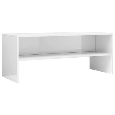 vidaXL Mueble de TV madera contrachapada blanco brillante 100x40x40 cm