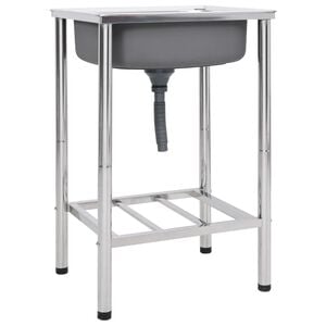 vidaXL Fregadero de camping de un seno acero inoxidable