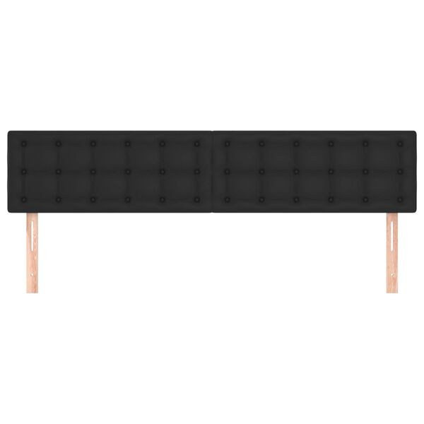 vidaXL Cabeceros 2 unidades de cuero sint&eacute;tico negro 90x5x78/88 cm