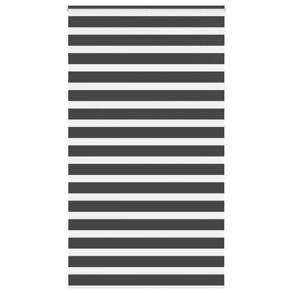 vidaXL Estor cebra negro 125x230 cm tejido ancho 120,9 cm poli&eacute;ster