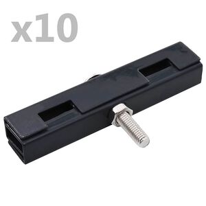 vidaXL Conector de alfombra en U para jard&iacute;n 10 sets gris antracita