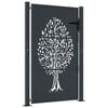 vidaXL Puerta de jard&iacute;n acero gris antracita dise&ntilde;o &aacute;rbol 100x150 cm