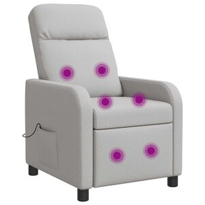 vidaXL Silla de masajes reclinable Gris Nube Tela