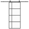 vidaXL Puerta corredera con set herrajes negro 90x205 cm vidrio ESG