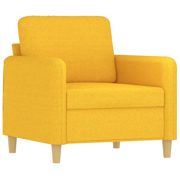 vidaXL Sill&oacute;n con taburete tela amarillo claro 60 cm