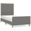 vidaXL Estructura de cama sin colch&oacute;n tela gris oscuro 90x200 cm