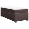 vidaXL Cama box spring con colch&oacute;n tela marr&oacute;n oscuro 90x190 cm