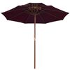 vidaXL Sombrilla de dos pisos con palo de madera rojo burdeos 270 cm