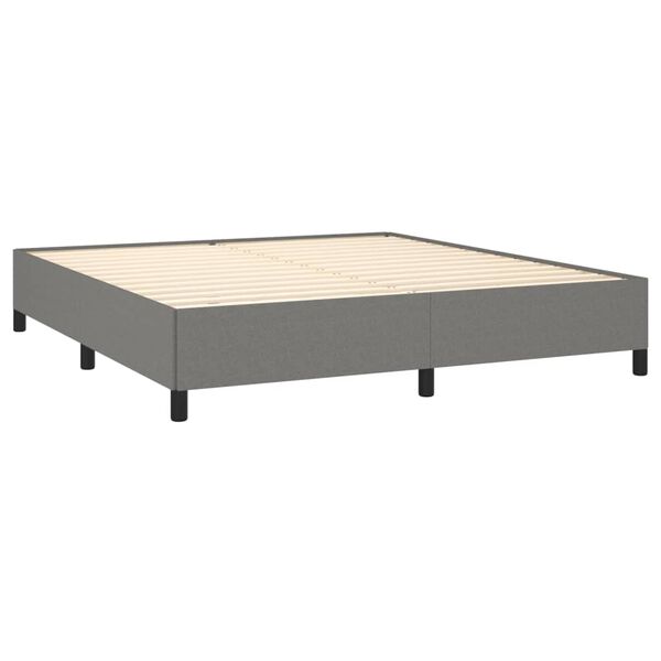 vidaXL Cama box spring con colch&oacute;n tela gris oscuro 160x200 cm