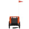 vidaXL Remolque de bicicleta mascotas hierro tela Oxford naranja negro