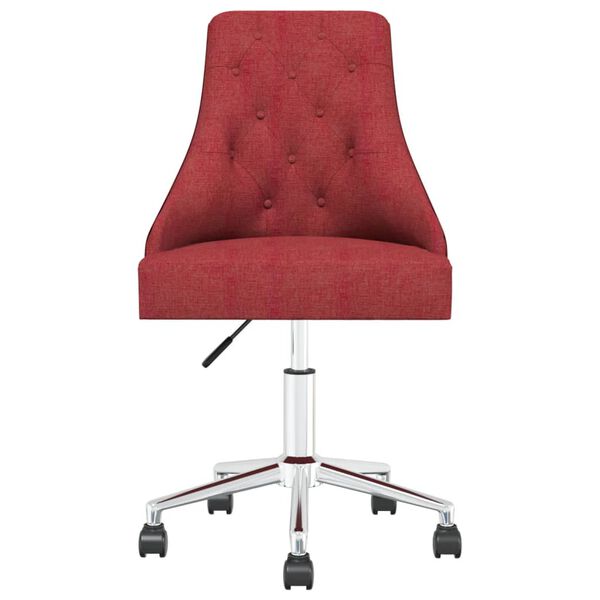 vidaXL Sillas de comedor giratorias 4 unidades tela rojo tinto