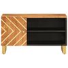 vidaXL Mueble de TV madera de mango marr&oacute;n negro 80x31,5x46 cm