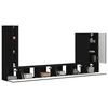 vidaXL Conjunto de mueble para TV de pared 6 pcs Negro