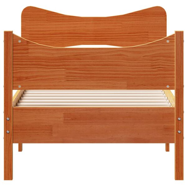 vidaXL Estructura de cama sin colchón madera maciza marrón 75x190 cm