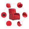 vidaXL Sill&oacute;n elevable el&eacute;ctrico cuero artificial rojo