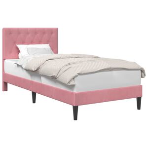 vidaXL Estructura de cama con cabecera Rosa 80 x 200 cm Terciopelo