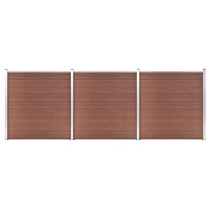 vidaXL Valla de jard&iacute;n de WPC marr&oacute;n 526x186 cm