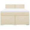 vidaXL Cama box spring con colch&oacute;n tela color crema 160x200 cm