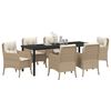 vidaXL Conjunto de Comedor de Jard&iacute;n 7 pcs Beige rat&aacute;n sint&eacute;tico