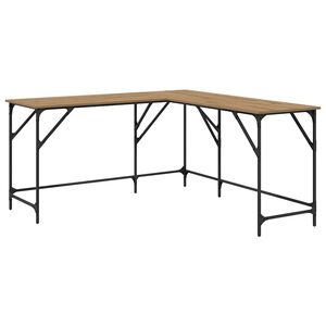 vidaXL Escritorio Roble artisan Madera contrachapada 149 x 149 x 75 cm
