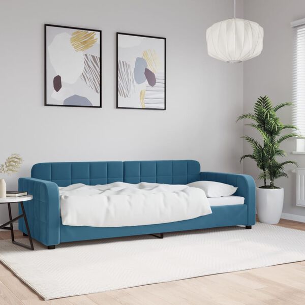 vidaXL Sof&aacute; cama sin colch&oacute;n terciopelo azul 80x200 cm