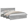 vidaXL Estructura de cama con cabecera Gris Sonoma 180 x 200 cm