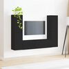 vidaXL Conjunto de mueble de TV 6 pcs Negro Madera de ingenier&iacute;a