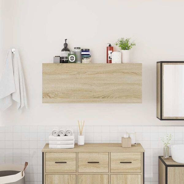 vidaXL Mueble de pared ba&ntilde;o madera ingenier&iacute;a roble sonoma 100x25x40cm