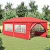 vidaXL Carpa de fiesta con pared Rojo 600 x 300 x 255 cm PE y acero