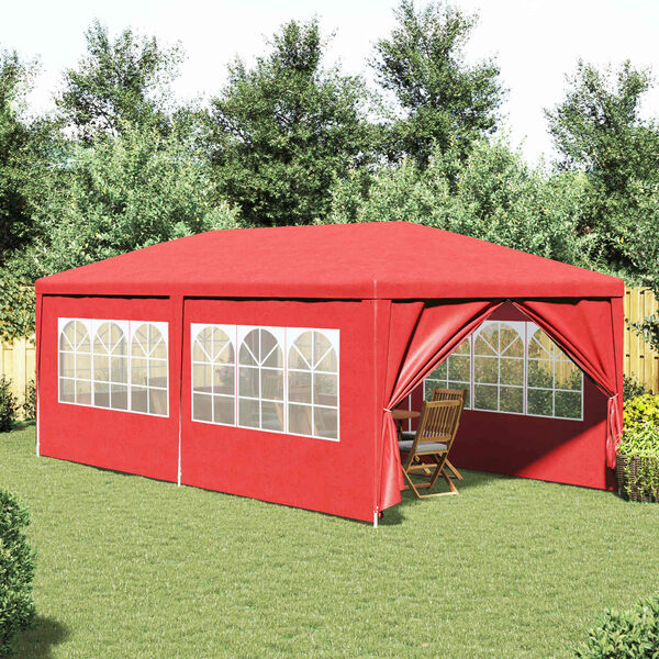 vidaXL Carpa de fiesta con pared Rojo 600 x 300 x 255 cm PE y acero