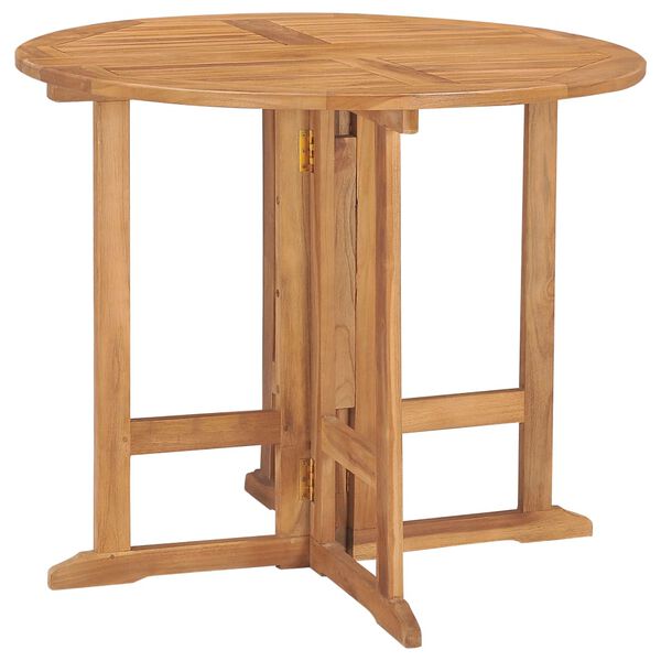 vidaXL Set de comedor de jard&iacute;n plegable 5 pzas madera maciza de teca
