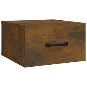 vidaXL Mesita de noche de pared roble ahumado 35x35x20 cm