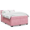 vidaXL Cama box spring con colch&oacute;n terciopelo rosa 140x200 cm