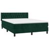 vidaXL Cama box spring con colch&oacute;n terciopelo verde oscuro 140x200 cm