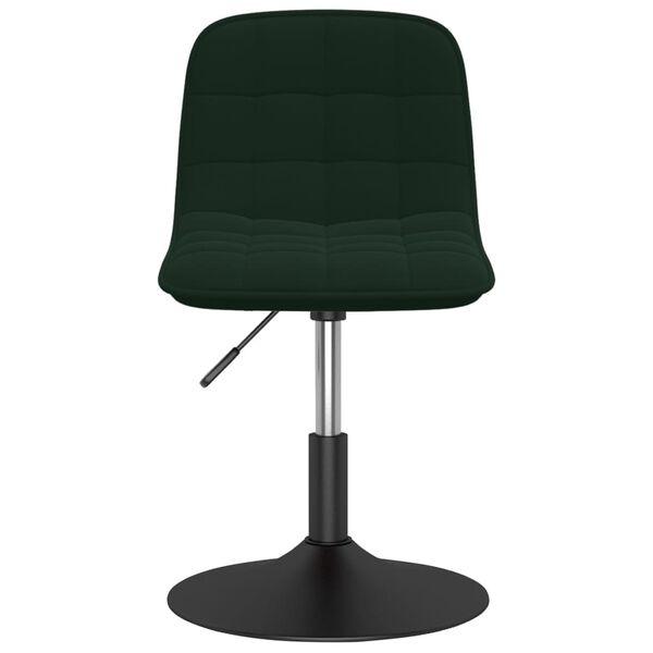 vidaXL Silla de comedor giratoria de terciopelo verde oscuro
