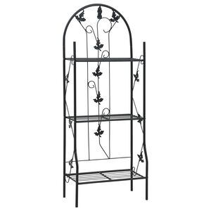 vidaXL Estante para macetas 3 niveles hierro negro 52x28x128 cm