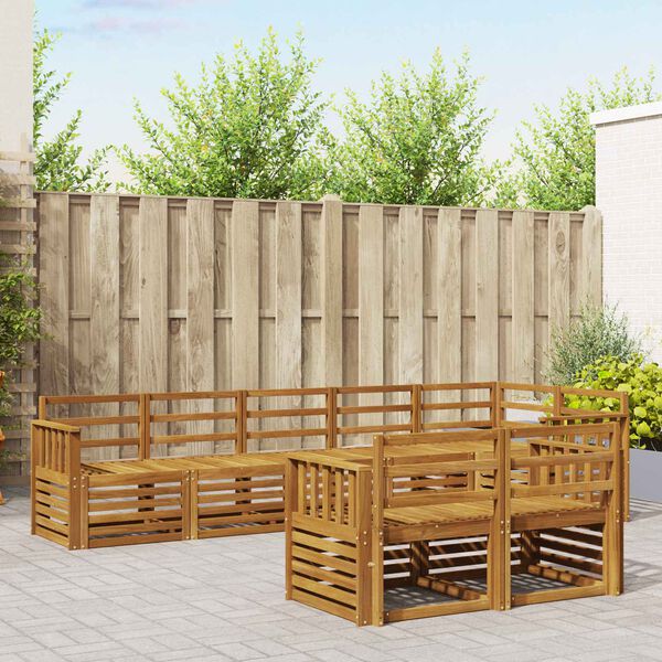vidaXL Juegos de sof&aacute;s 8 pcs Natural Madera de Acacia S&oacute;lida