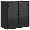 vidaXL Mueble de pared con puertas de vidrio negro 68x37x68,5 cm