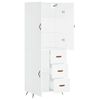 vidaXL Aparador alto madera contrachapada blanco 69,5x34x180 cm