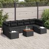 vidaXL Conjunto de sof&aacute;s de jard&iacute;n 8 pcs Negro rat&aacute;n sint&eacute;tico