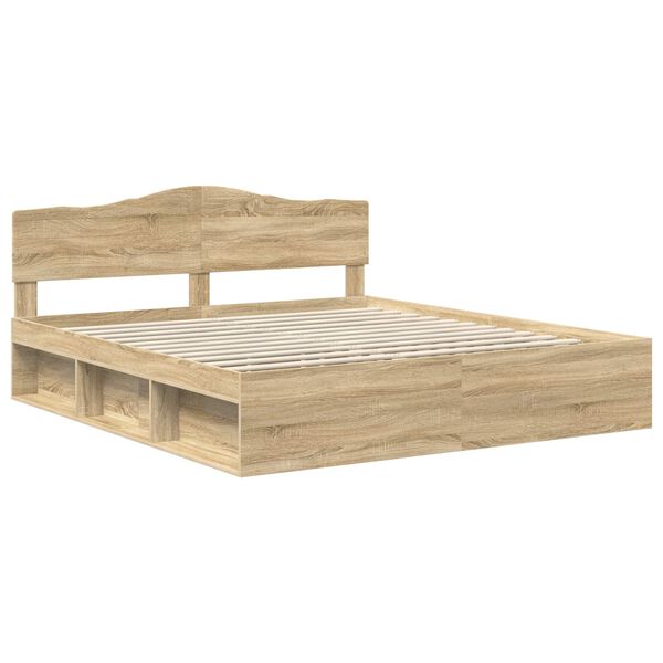 vidaXL Estructura de cama Sonoma 200 x 200 cm Madera de pino macizo
