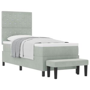 vidaXL Cama tipo Box Spring Gris claro 80 x 200 cm Terciopelo