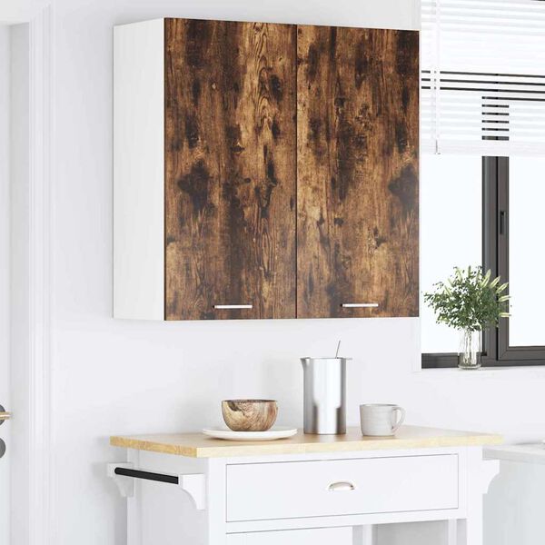 vidaXL Mueble colgante con puerta Riga Roble ahumado 80 x 31 x 80 cm