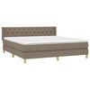 vidaXL Cama box spring con colch&oacute;n tela gris taupe 160x200 cm