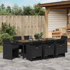 vidaXL Conjunto de Comedor de Jard&iacute;n 9 pcs Negro rat&aacute;n sint&eacute;tico