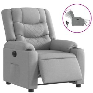 vidaXL Sill&oacute;n reclinable el&eacute;ctrico tela gris claro