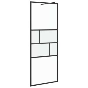 vidaXL Pared de Ducha Walk-in Negro 80 x 195 x 0,5 cm